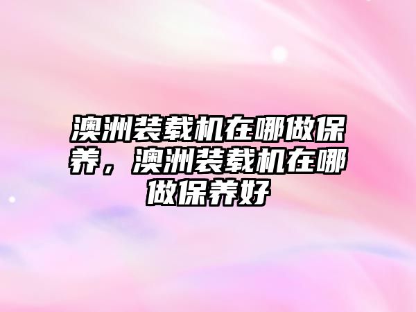 澳洲裝載機(jī)在哪做保養(yǎng)，澳洲裝載機(jī)在哪做保養(yǎng)好