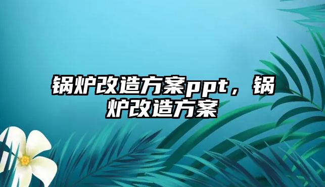 鍋爐改造方案ppt，鍋爐改造方案