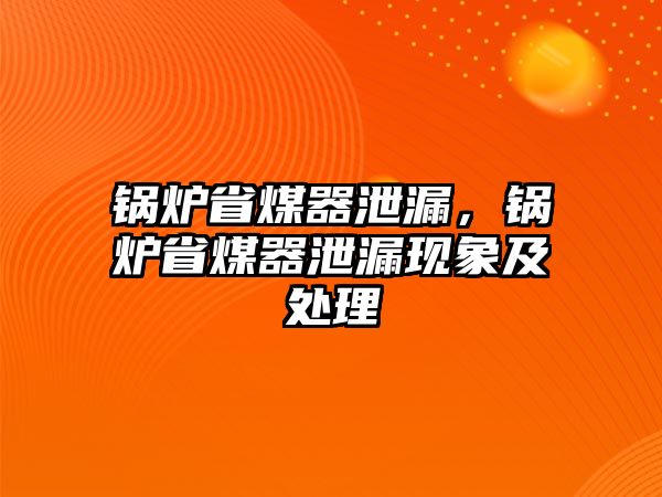 鍋爐省煤器泄漏，鍋爐省煤器泄漏現(xiàn)象及處理