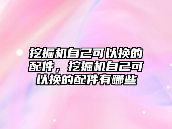 挖掘機自己可以換的配件，挖掘機自己可以換的配件有哪些