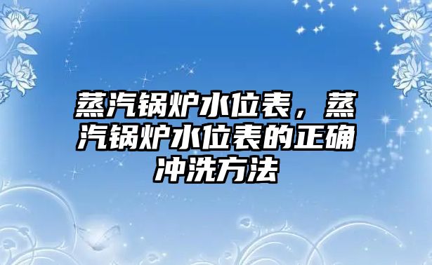 蒸汽鍋爐水位表，蒸汽鍋爐水位表的正確沖洗方法