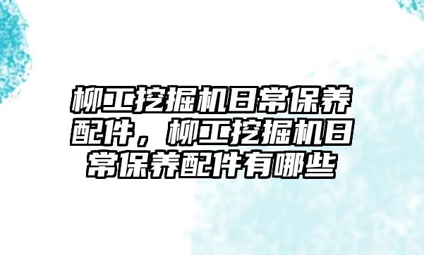 柳工挖掘機日常保養(yǎng)配件，柳工挖掘機日常保養(yǎng)配件有哪些