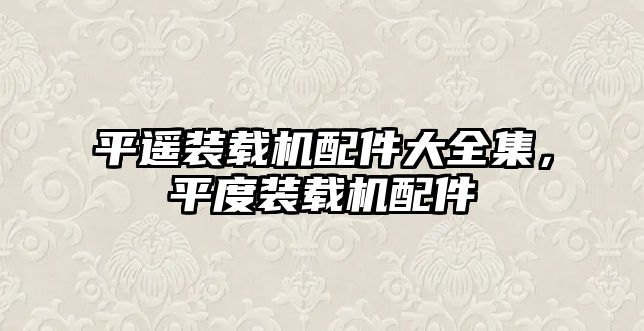 平遙裝載機配件大全集，平度裝載機配件