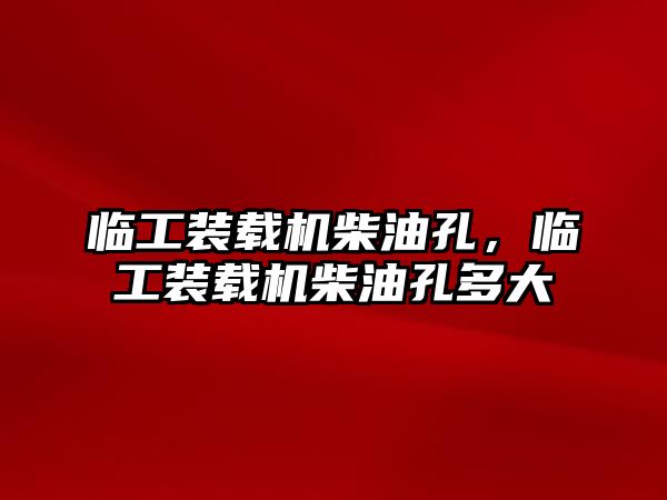 臨工裝載機柴油孔，臨工裝載機柴油孔多大