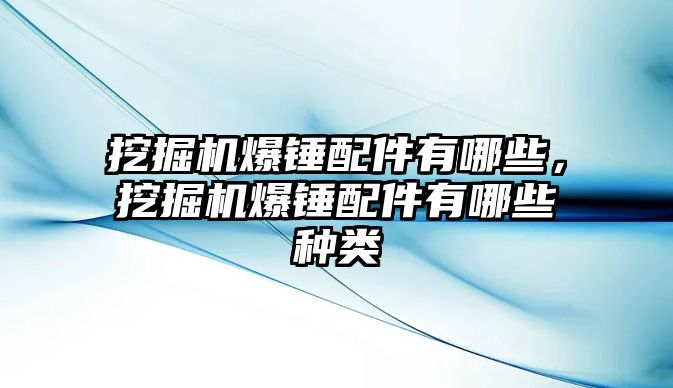 挖掘機爆錘配件有哪些，挖掘機爆錘配件有哪些種類