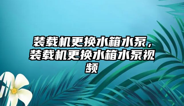 裝載機(jī)更換水箱水泵，裝載機(jī)更換水箱水泵視頻