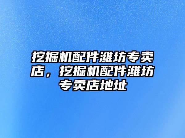 挖掘機配件濰坊專賣店，挖掘機配件濰坊專賣店地址