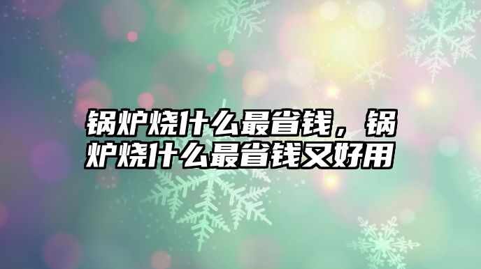 鍋爐燒什么最省錢，鍋爐燒什么最省錢又好用