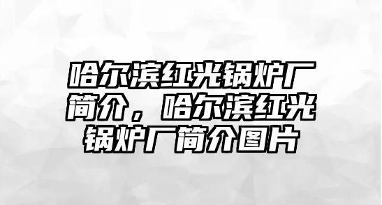 哈爾濱紅光鍋爐廠簡(jiǎn)介，哈爾濱紅光鍋爐廠簡(jiǎn)介圖片