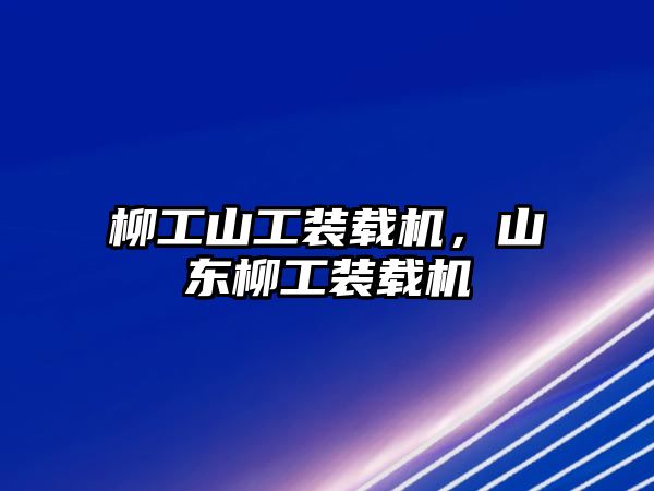 柳工山工裝載機(jī)，山東柳工裝載機(jī)