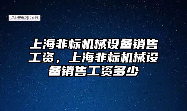 上海非標機械設備銷售工資，上海非標機械設備銷售工資多少