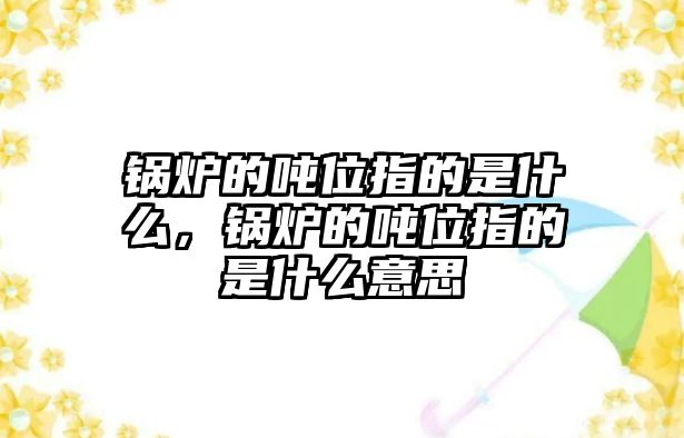 鍋爐的噸位指的是什么，鍋爐的噸位指的是什么意思