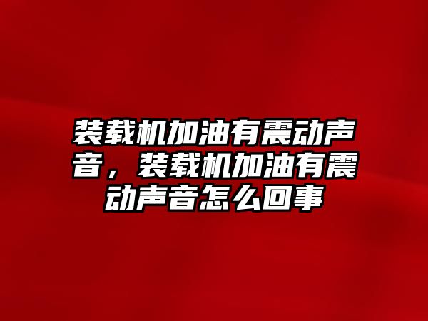 裝載機加油有震動聲音，裝載機加油有震動聲音怎么回事