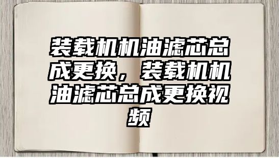 裝載機機油濾芯總成更換，裝載機機油濾芯總成更換視頻