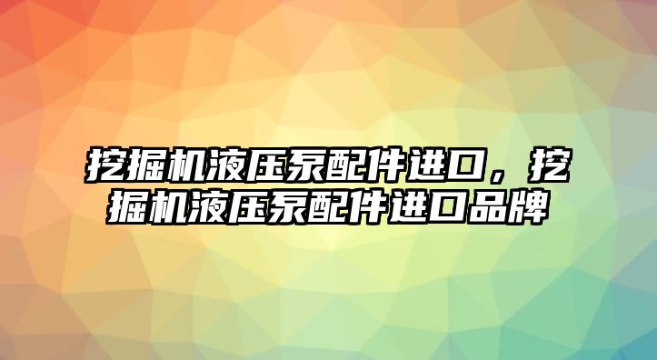 挖掘機(jī)液壓泵配件進(jìn)口，挖掘機(jī)液壓泵配件進(jìn)口品牌