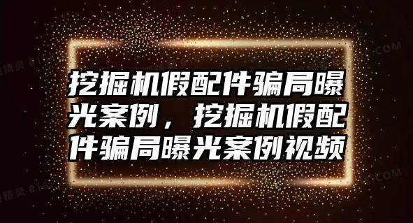 挖掘機假配件騙局曝光案例，挖掘機假配件騙局曝光案例視頻