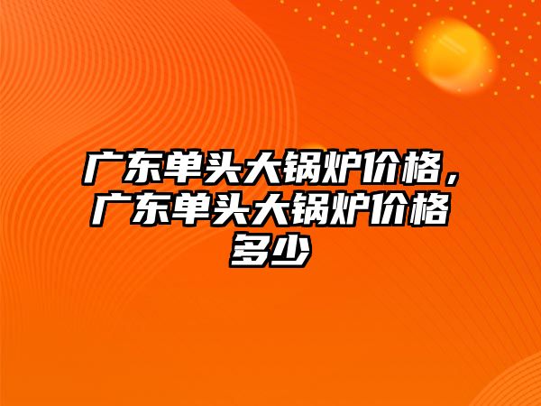 廣東單頭大鍋爐價格，廣東單頭大鍋爐價格多少