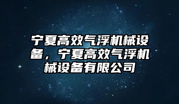 寧夏高效氣浮機(jī)械設(shè)備，寧夏高效氣浮機(jī)械設(shè)備有限公司