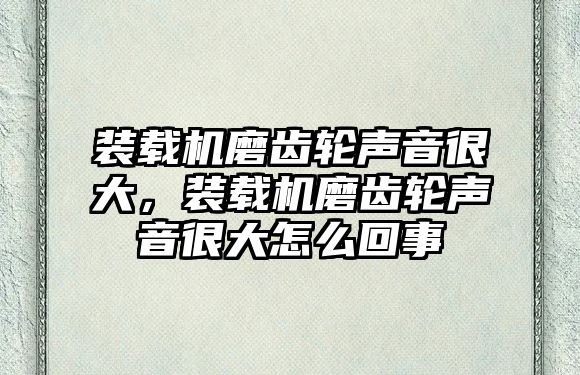 裝載機磨齒輪聲音很大，裝載機磨齒輪聲音很大怎么回事