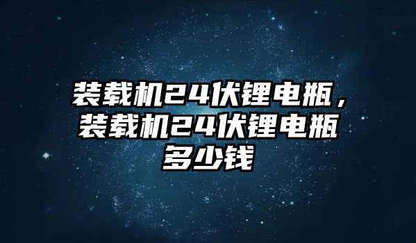 裝載機(jī)24伏鋰電瓶，裝載機(jī)24伏鋰電瓶多少錢