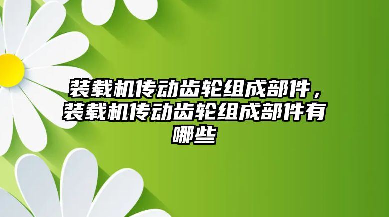 裝載機(jī)傳動齒輪組成部件，裝載機(jī)傳動齒輪組成部件有哪些