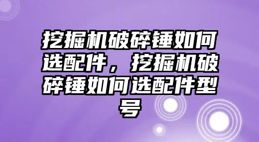 挖掘機(jī)破碎錘如何選配件，挖掘機(jī)破碎錘如何選配件型號(hào)