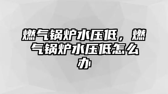 燃?xì)忮仩t水壓低，燃?xì)忮仩t水壓低怎么辦