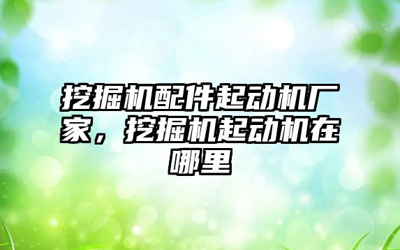 挖掘機配件起動機廠家，挖掘機起動機在哪里