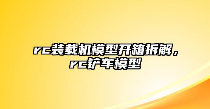 rc裝載機模型開箱拆解，rc鏟車模型