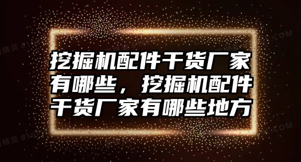 挖掘機(jī)配件干貨廠家有哪些，挖掘機(jī)配件干貨廠家有哪些地方