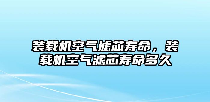 裝載機(jī)空氣濾芯壽命，裝載機(jī)空氣濾芯壽命多久