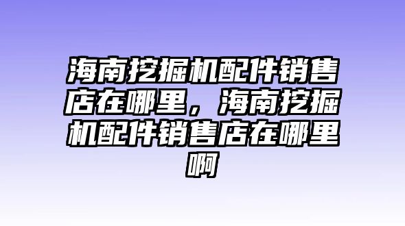 海南挖掘機配件銷售店在哪里，海南挖掘機配件銷售店在哪里啊