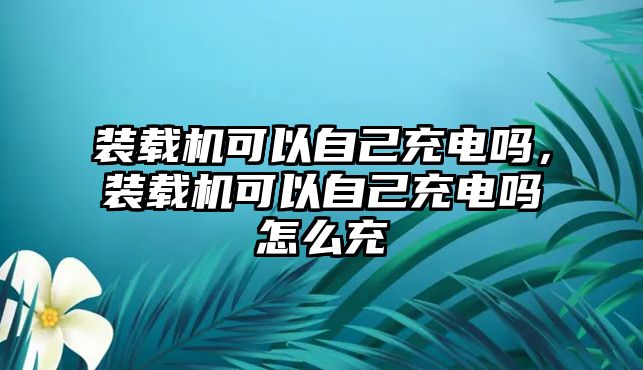 裝載機(jī)可以自己充電嗎，裝載機(jī)可以自己充電嗎怎么充