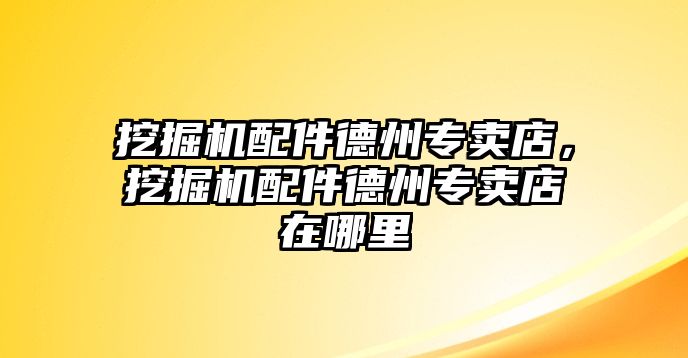 挖掘機配件德州專賣店，挖掘機配件德州專賣店在哪里