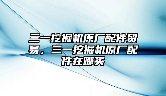 三一挖掘機(jī)原廠配件貿(mào)易，三一挖掘機(jī)原廠配件在哪買