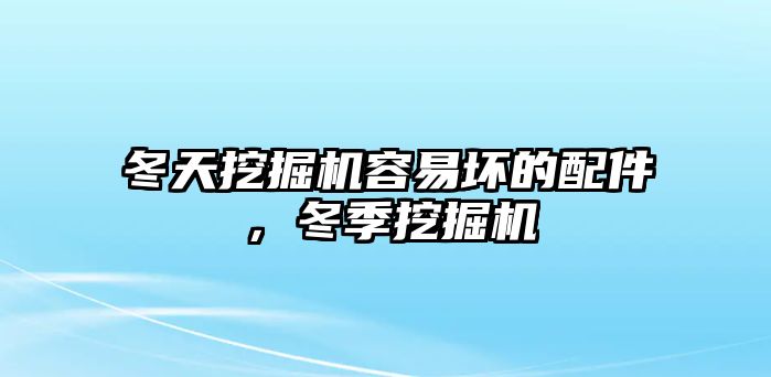 冬天挖掘機容易壞的配件，冬季挖掘機