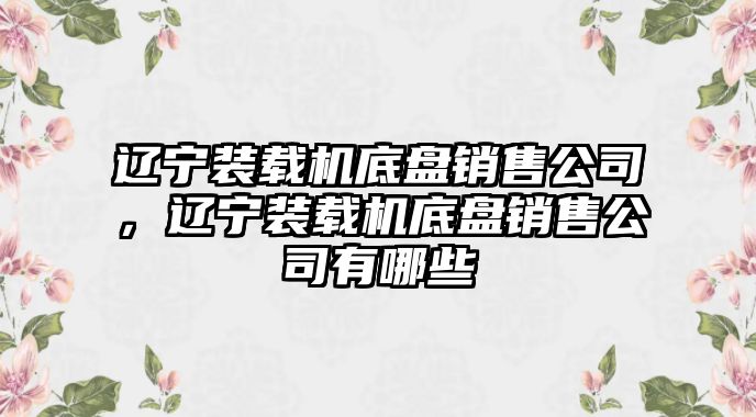 遼寧裝載機(jī)底盤銷售公司，遼寧裝載機(jī)底盤銷售公司有哪些