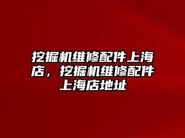 挖掘機維修配件上海店，挖掘機維修配件上海店地址