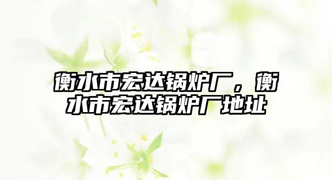 衡水市宏達(dá)鍋爐廠，衡水市宏達(dá)鍋爐廠地址