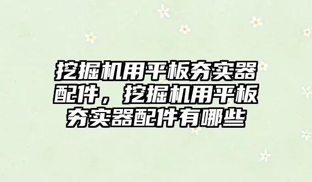 挖掘機用平板夯實器配件，挖掘機用平板夯實器配件有哪些