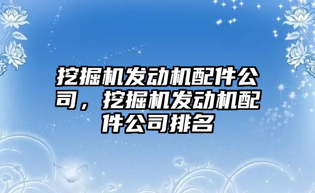 挖掘機發(fā)動機配件公司，挖掘機發(fā)動機配件公司排名