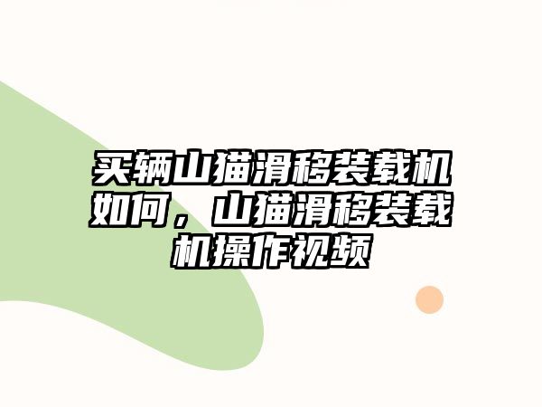 買輛山貓滑移裝載機如何，山貓滑移裝載機操作視頻