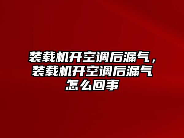 裝載機開空調(diào)后漏氣，裝載機開空調(diào)后漏氣怎么回事