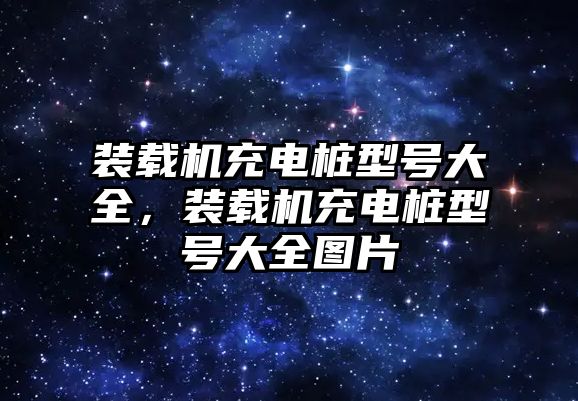 裝載機充電樁型號大全，裝載機充電樁型號大全圖片