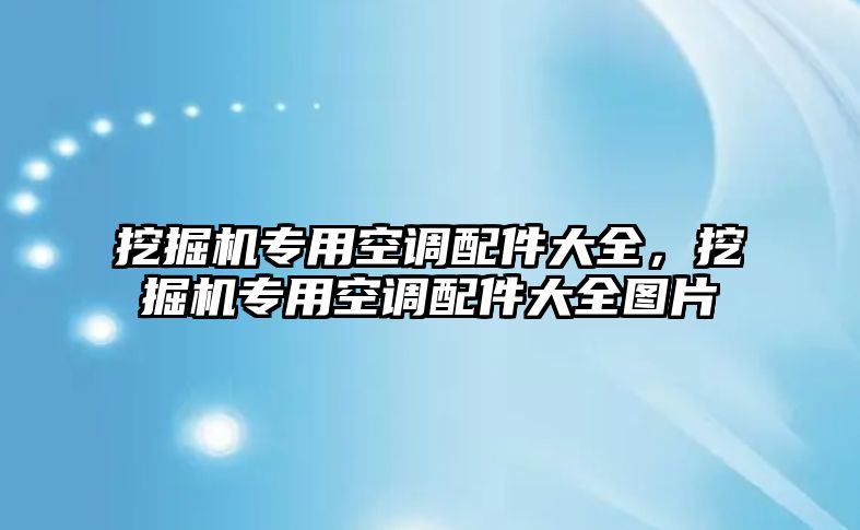 挖掘機專用空調配件大全，挖掘機專用空調配件大全圖片