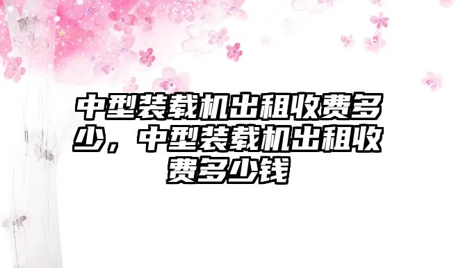 中型裝載機出租收費多少，中型裝載機出租收費多少錢