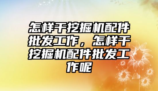 怎樣干挖掘機配件批發(fā)工作，怎樣干挖掘機配件批發(fā)工作呢