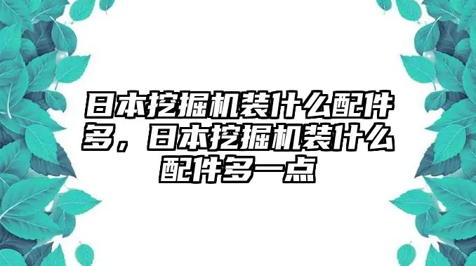 日本挖掘機裝什么配件多，日本挖掘機裝什么配件多一點