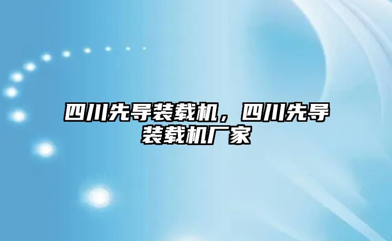 四川先導裝載機，四川先導裝載機廠家