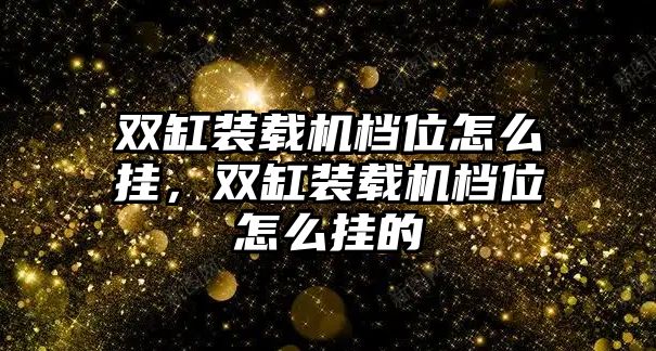 雙缸裝載機檔位怎么掛，雙缸裝載機檔位怎么掛的